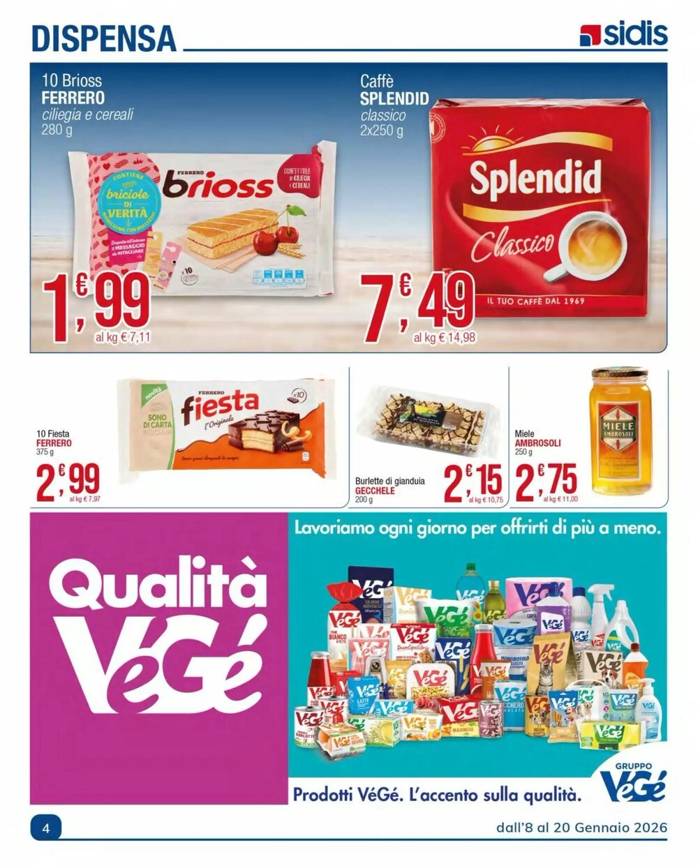 Volantino promozionale Sidis  valide dal 11/01/2026 - Pagina 4.