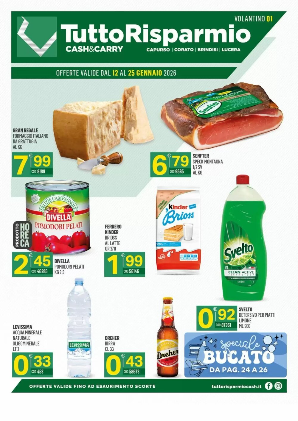 Volantino promozionale Tutto Risparmio Cash&Carry  valide dal 12/01/2026 - Pagina 1.