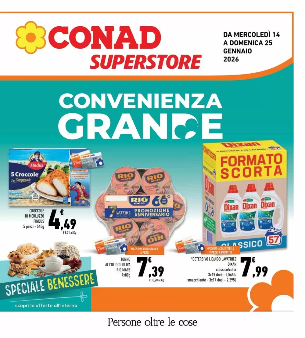 Volantino promozionale Conad Superstore  valide dal 14/01/2026 - Pagina 1.