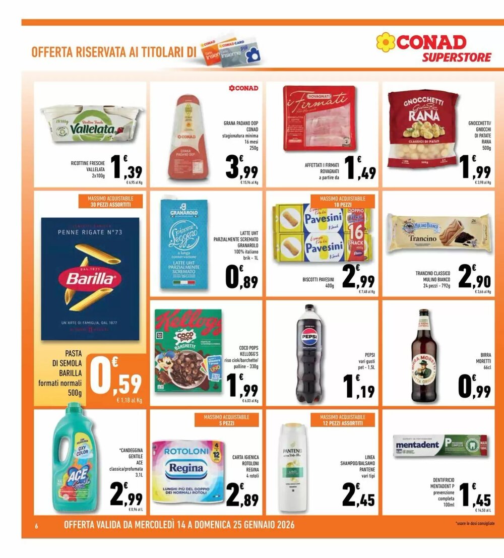 Volantino promozionale Conad Superstore  valide dal 14/01/2026 - Pagina 6.