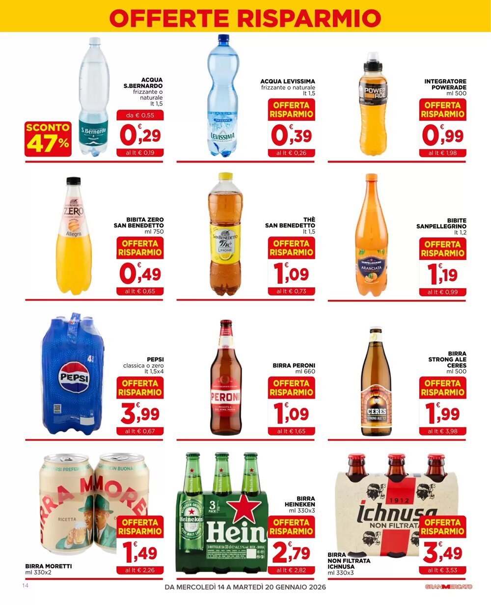 Volantino promozionale Gran mercato  valide dal 14/01/2026 - Pagina 14.