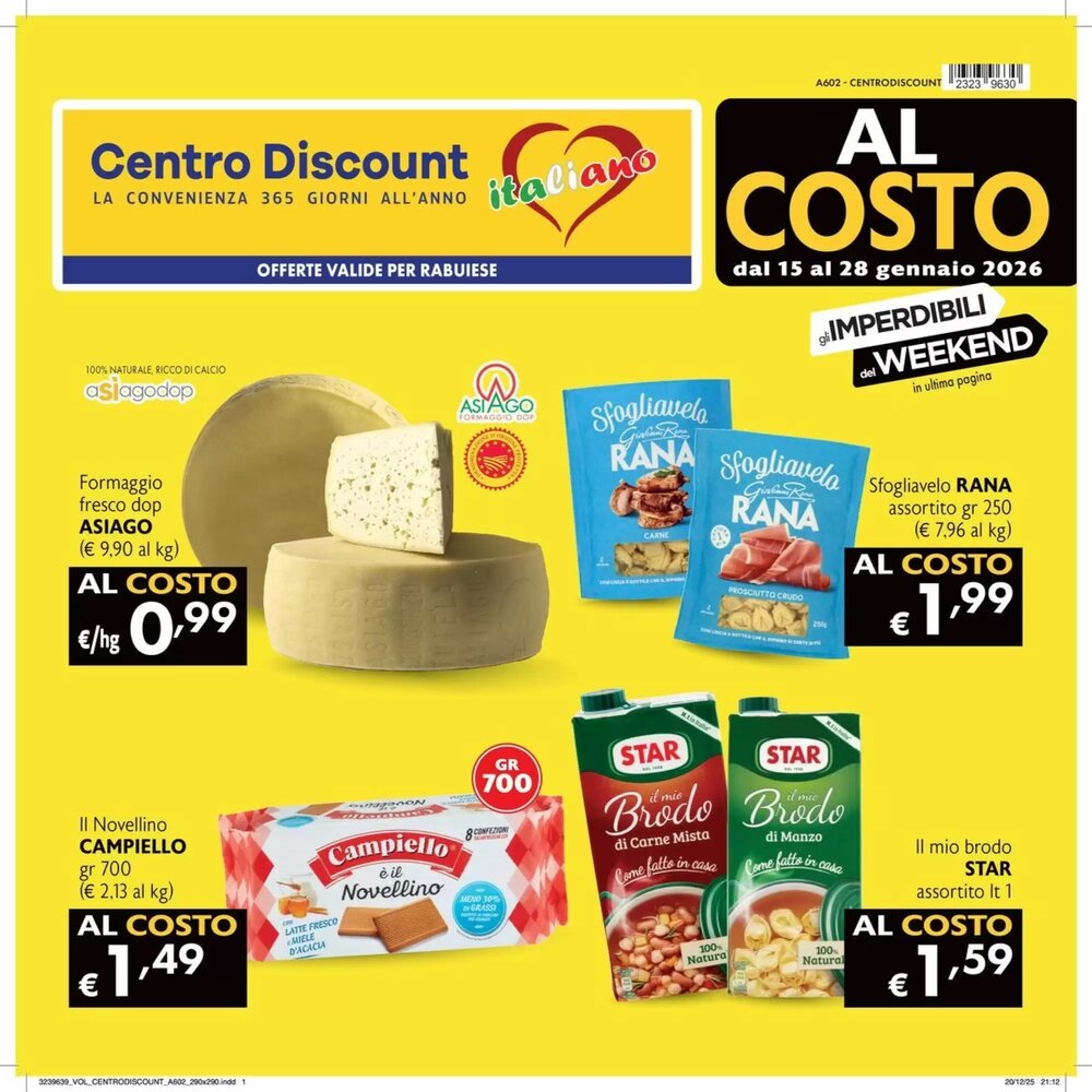 Volantino promozionale Centro Discount  valide dal 15/01/2026 - Pagina 1.