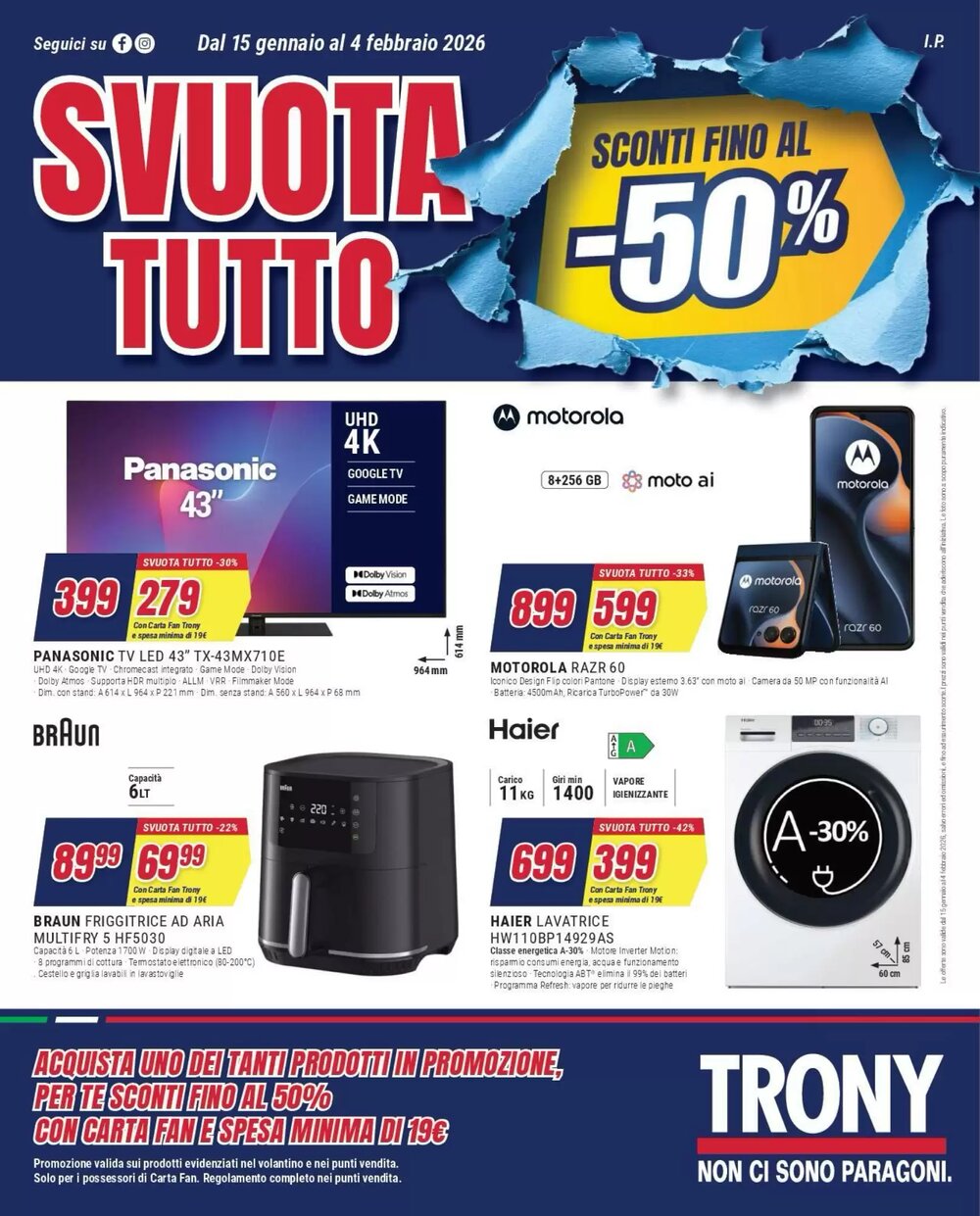 Volantino promozionale Trony  valide dal 15/01/2026 - Pagina 1.