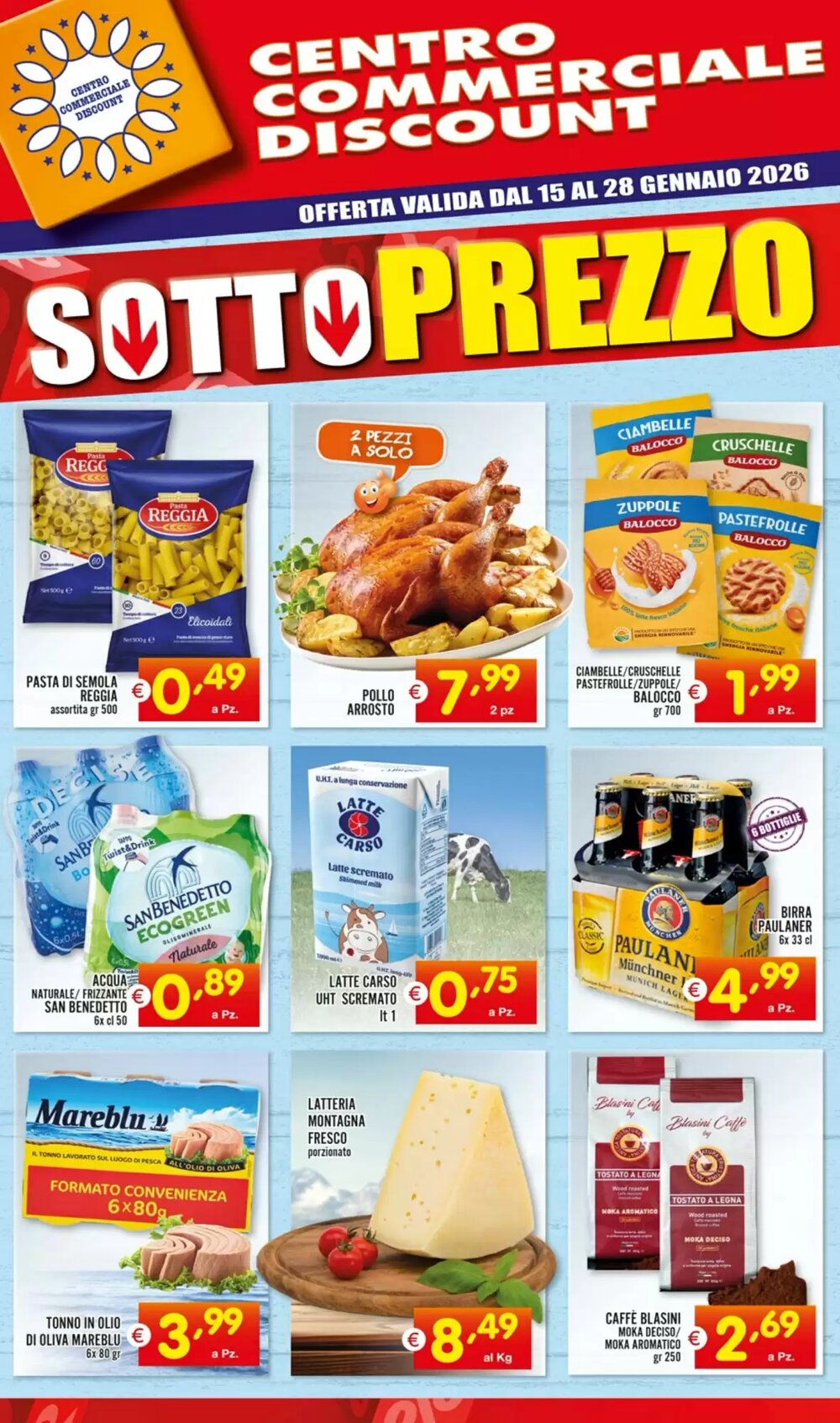Volantino promozionale Centro Commerciale Discount  valide dal 15/01/2026 - Pagina 1.