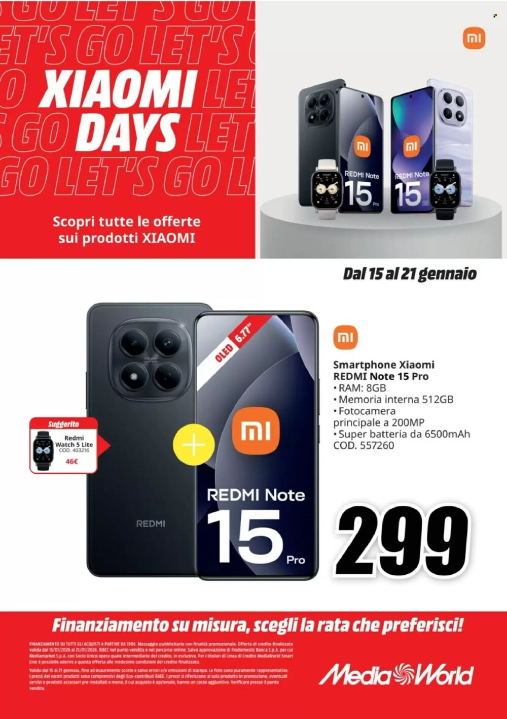 Volantino promozionale MediaWorld  valide dal 15/01/2026 - Pagina 1.