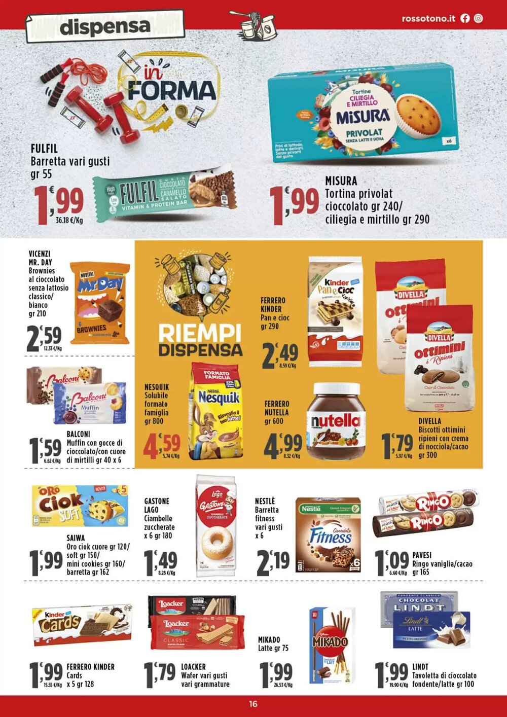 Volantino promozionale Rossotono  valide dal 15/01/2026 - Pagina 16.