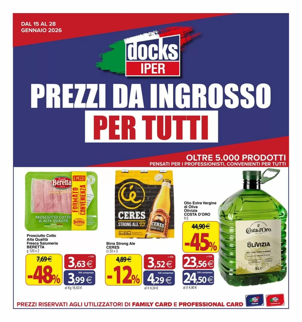 Volantino promozionale Docks Cash&Carry  valide dal 15/01/2026 - Pagina 1.