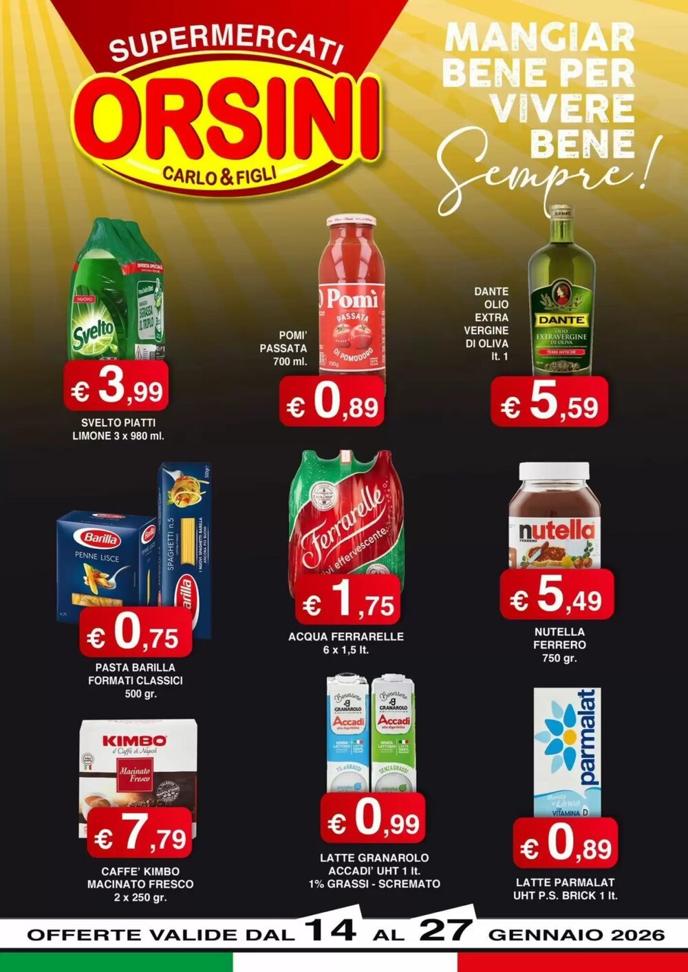 Volantino promozionale Orsini Market  valide dal 15/01/2026 - Pagina 1.