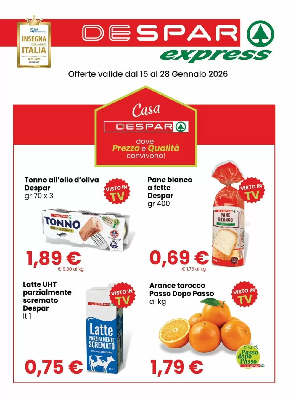 Volantino promozionale Despar  valide dal 15/01/2026 - Pagina 1.