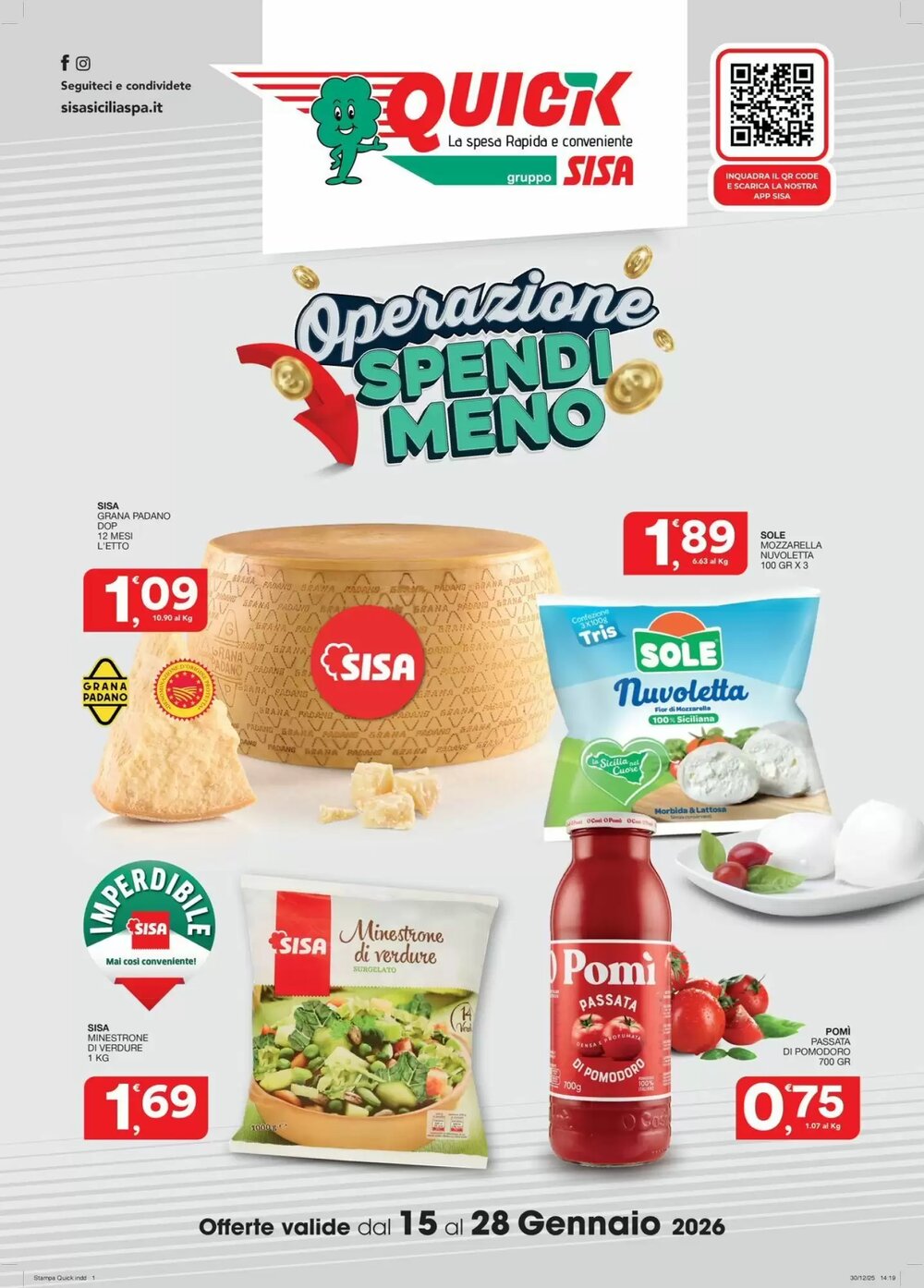 Volantino promozionale Quick Sisa  valide dal 15/01/2026 - Pagina 1.