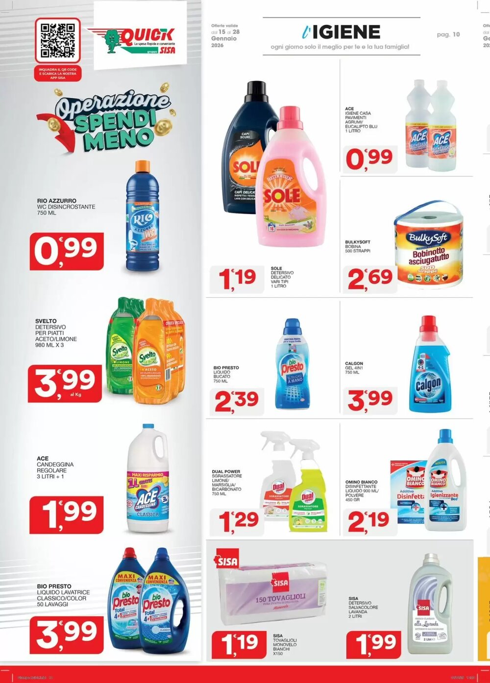 Volantino promozionale Quick Sisa  valide dal 15/01/2026 - Pagina 10.