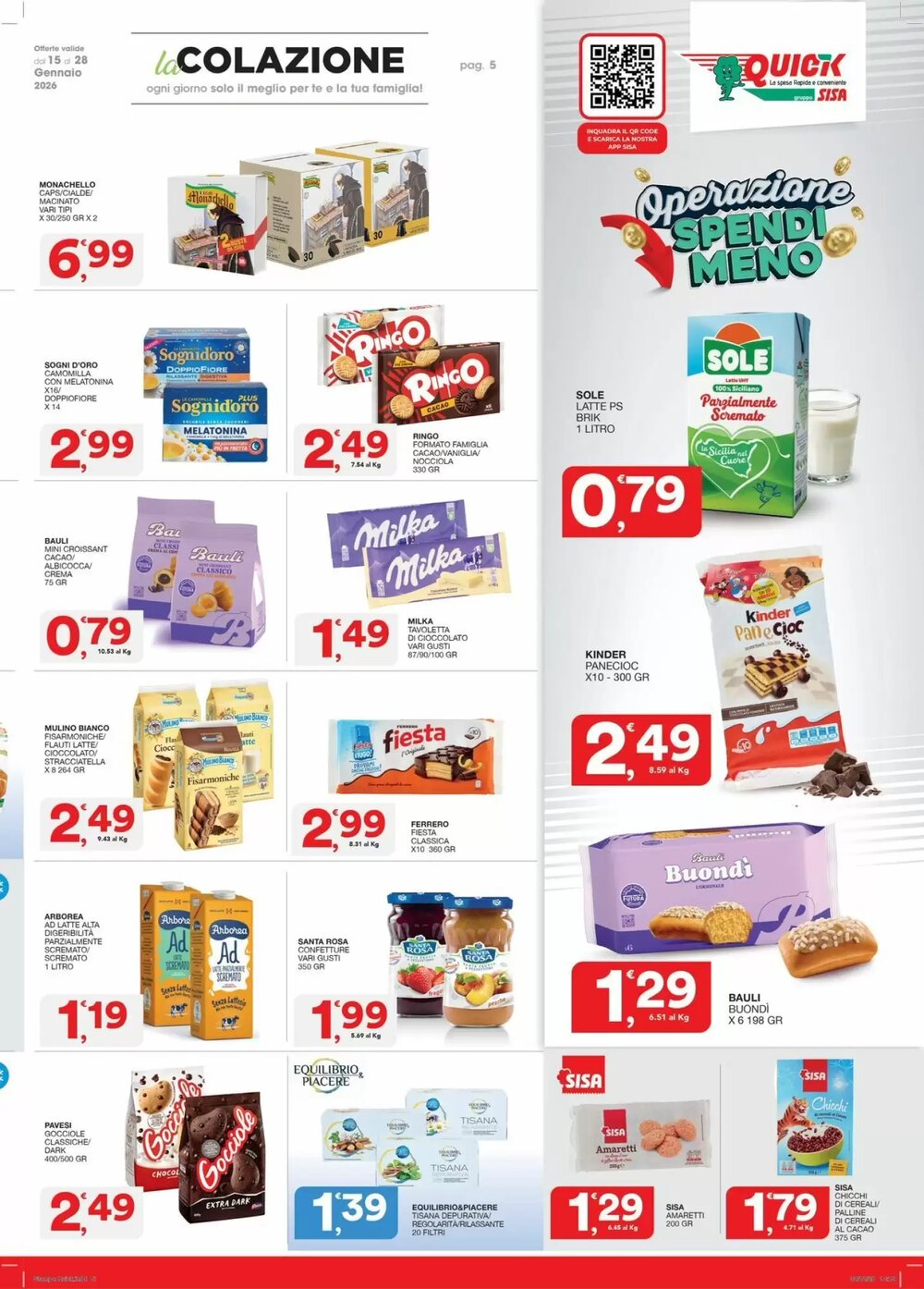 Volantino promozionale Quick Sisa  valide dal 15/01/2026 - Pagina 5.
