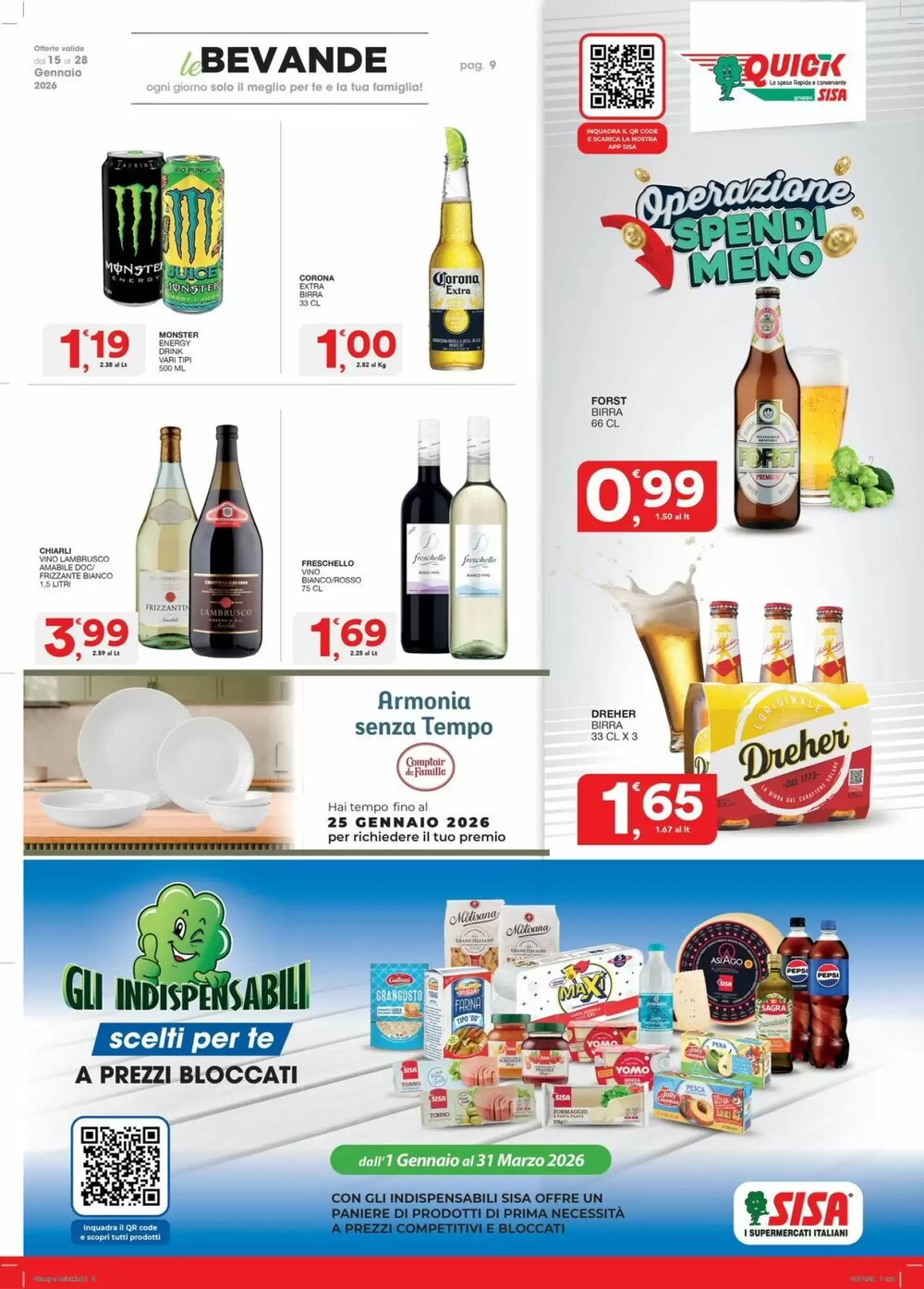 Volantino promozionale Quick Sisa  valide dal 15/01/2026 - Pagina 9.