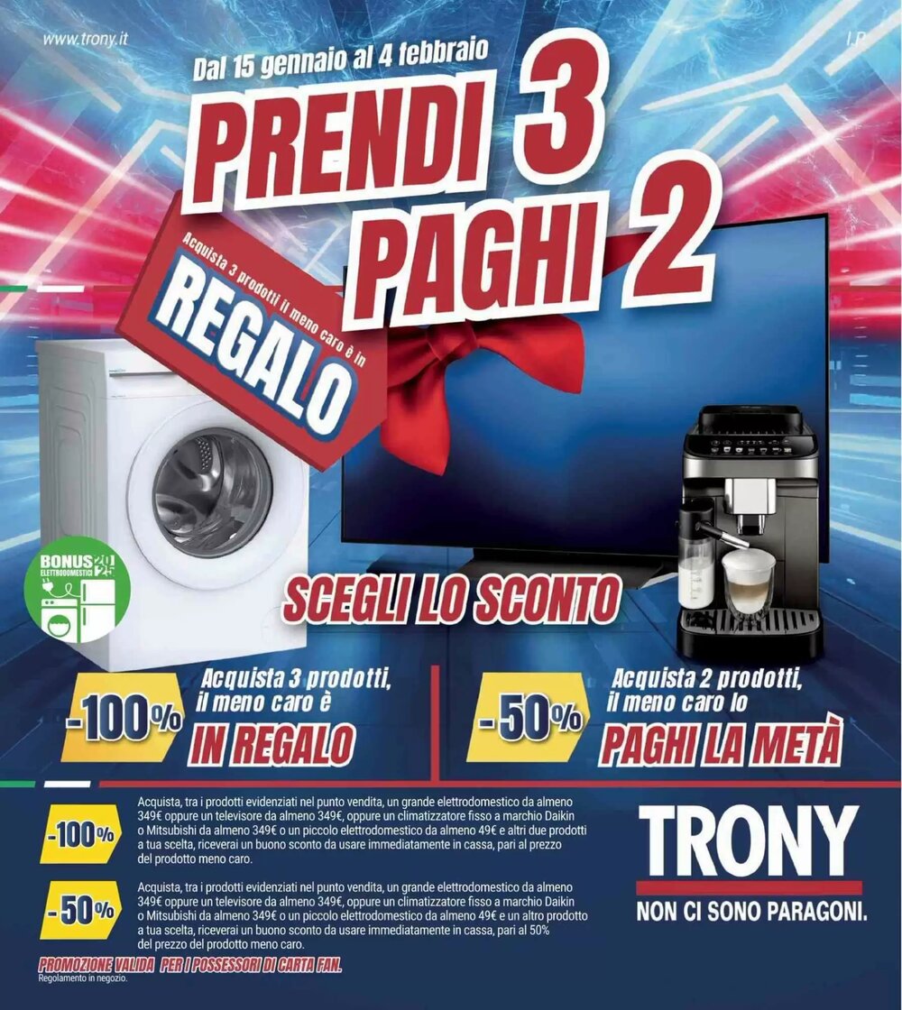 Volantino promozionale Trony  valide dal 15/01/2026 - Pagina 1.