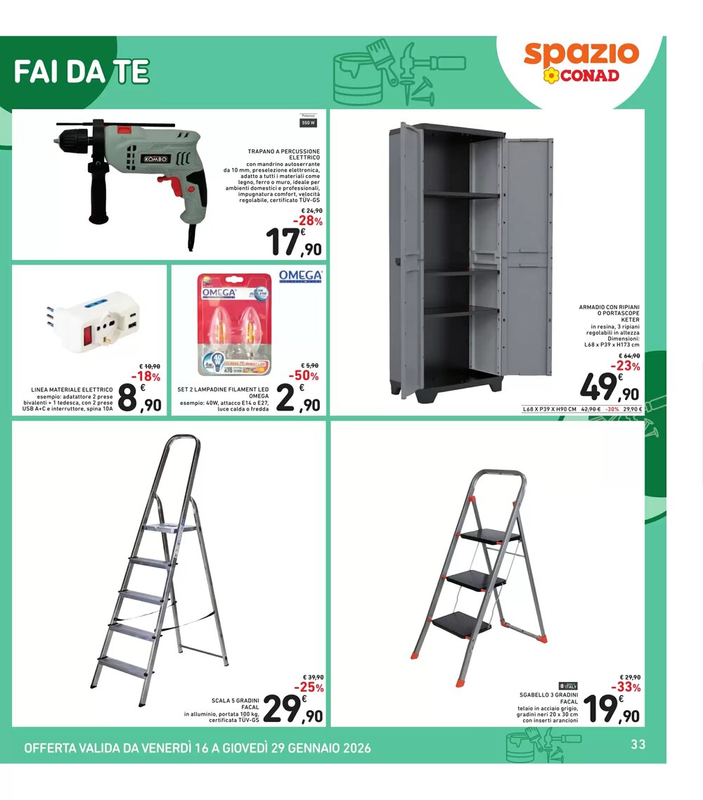 Volantino promozionale Spazio Conad  valide dal 16/01/2026 - Pagina 33.