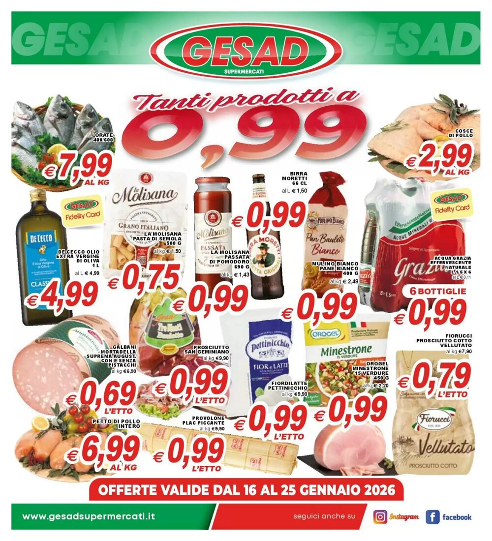 Volantino promozionale Gesad Supermercati  valide dal 16/01/2026 - Pagina 1.