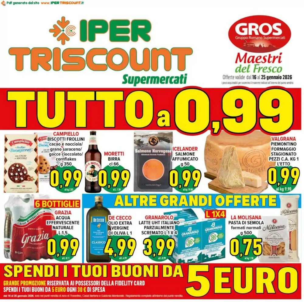 Volantino promozionale Iper Triscount  valide dal 16/01/2026 - Pagina 1.
