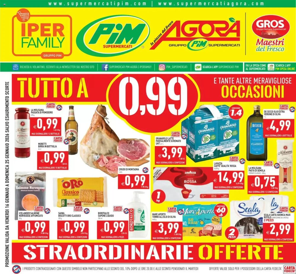 Volantino promozionale Pim Supermercati  valide dal 16/01/2026 - Pagina 1.
