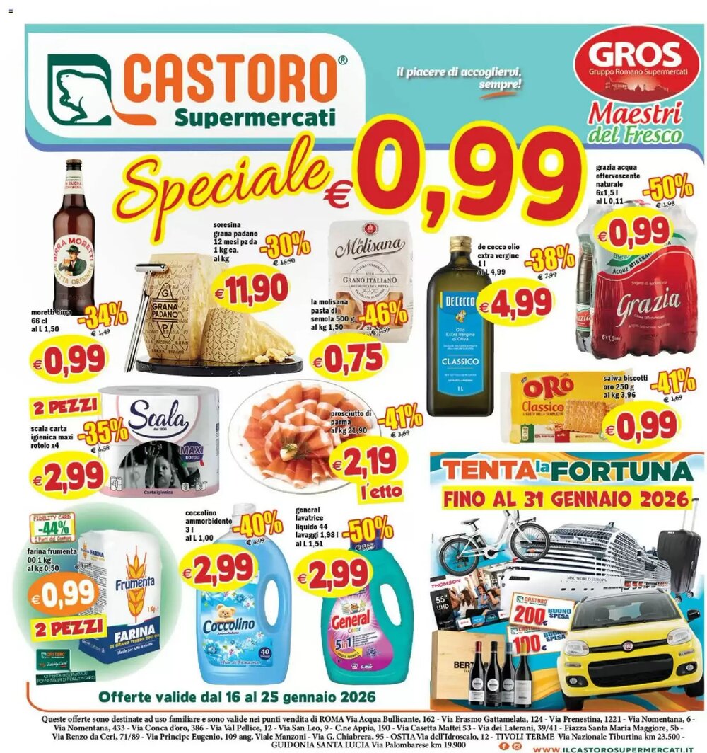 Volantino promozionale Il Castoro Supermercati  valide dal 16/01/2026 - Pagina 1.