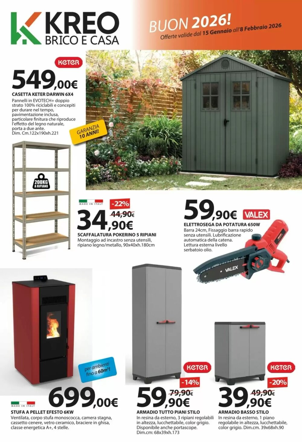 Volantino promozionale Kreo Brico e Casa  valide dal 16/01/2026 - Pagina 1.