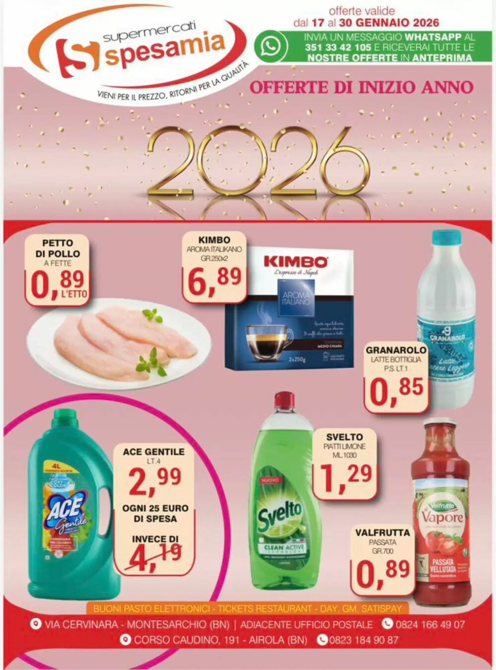 Volantino promozionale Supermercati Spesa Mia  valide dal 17/01/2026 - Pagina 1.