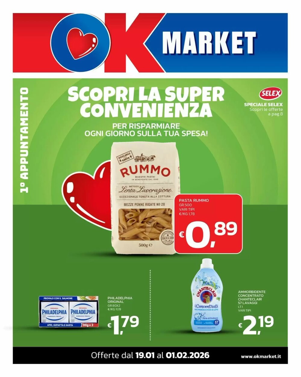Volantino promozionale Ok Market  valide dal 19/01/2026 - Pagina 1.