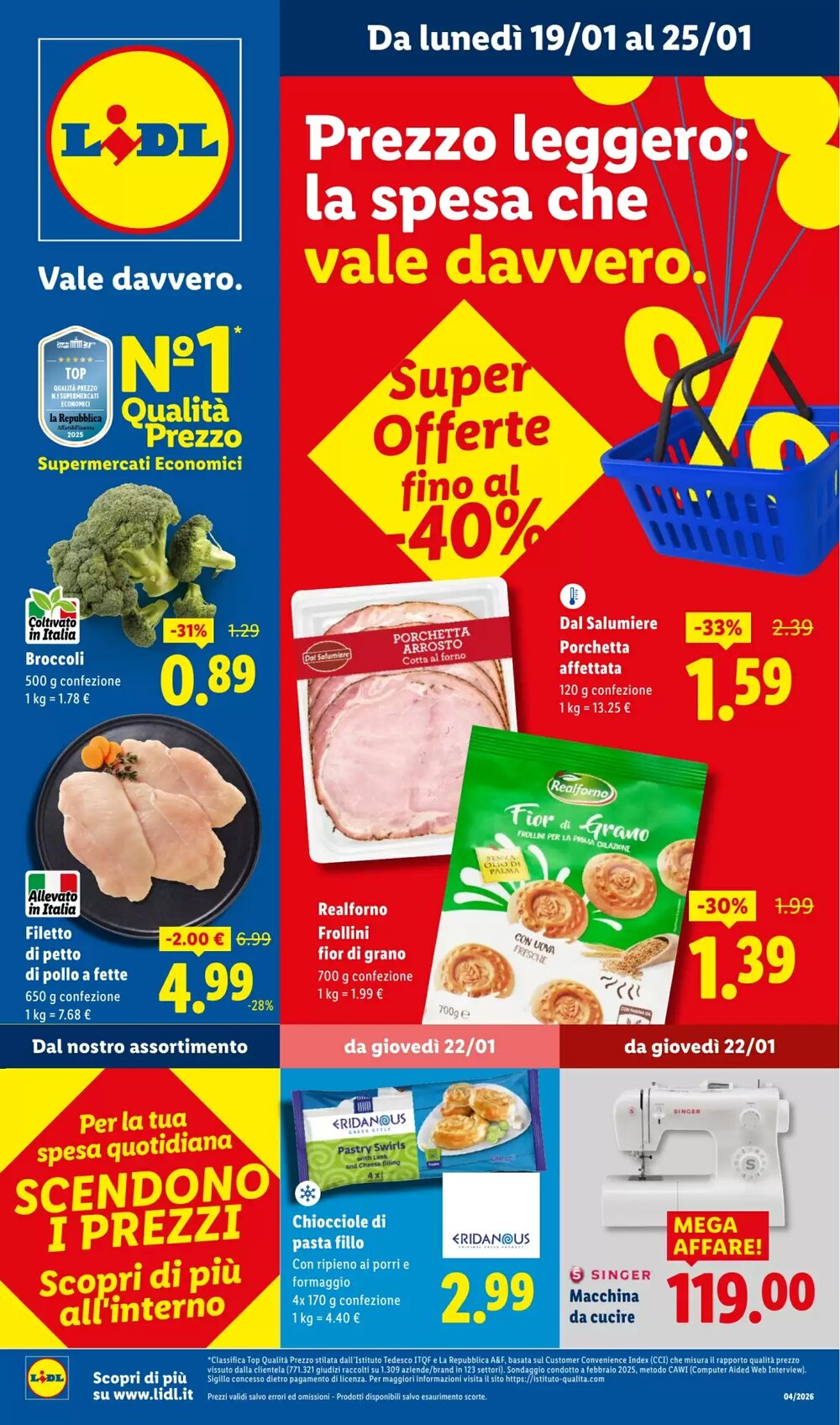 Volantino promozionale Lidl  valide dal 19/01/2026 - Pagina 1.