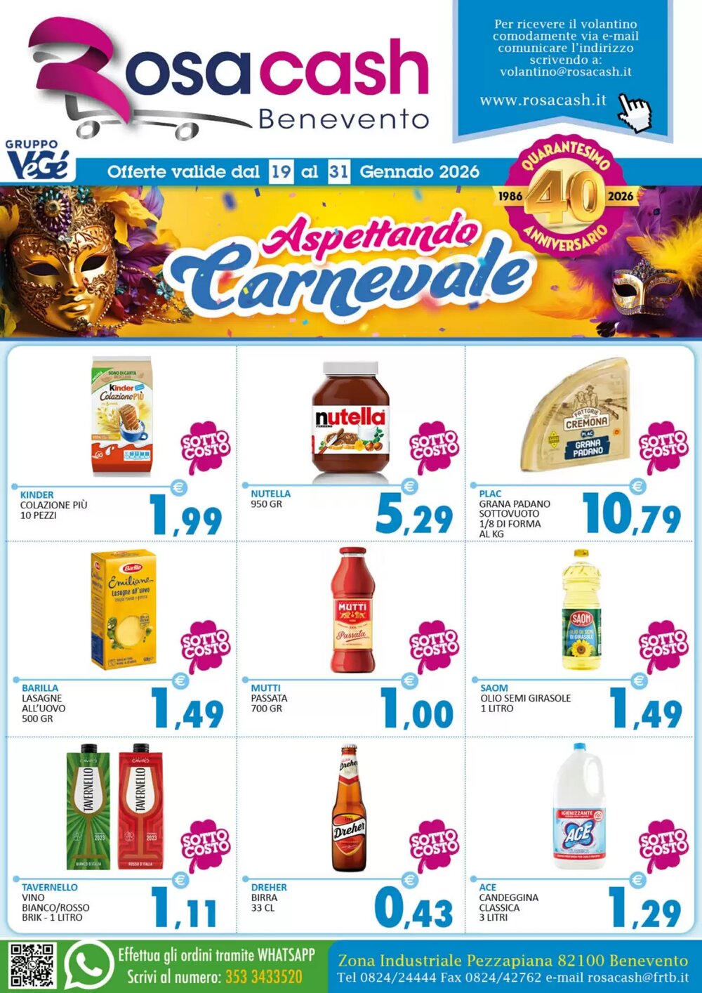 Volantino promozionale Rosa Cash  valide dal 19/01/2026 - Pagina 1.