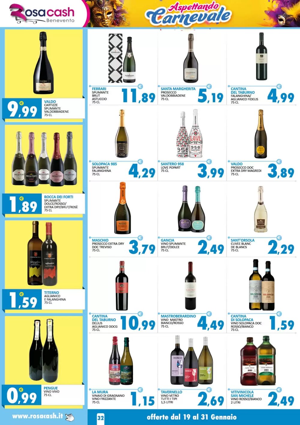 Volantino promozionale Rosa Cash  valide dal 19/01/2026 - Pagina 32.