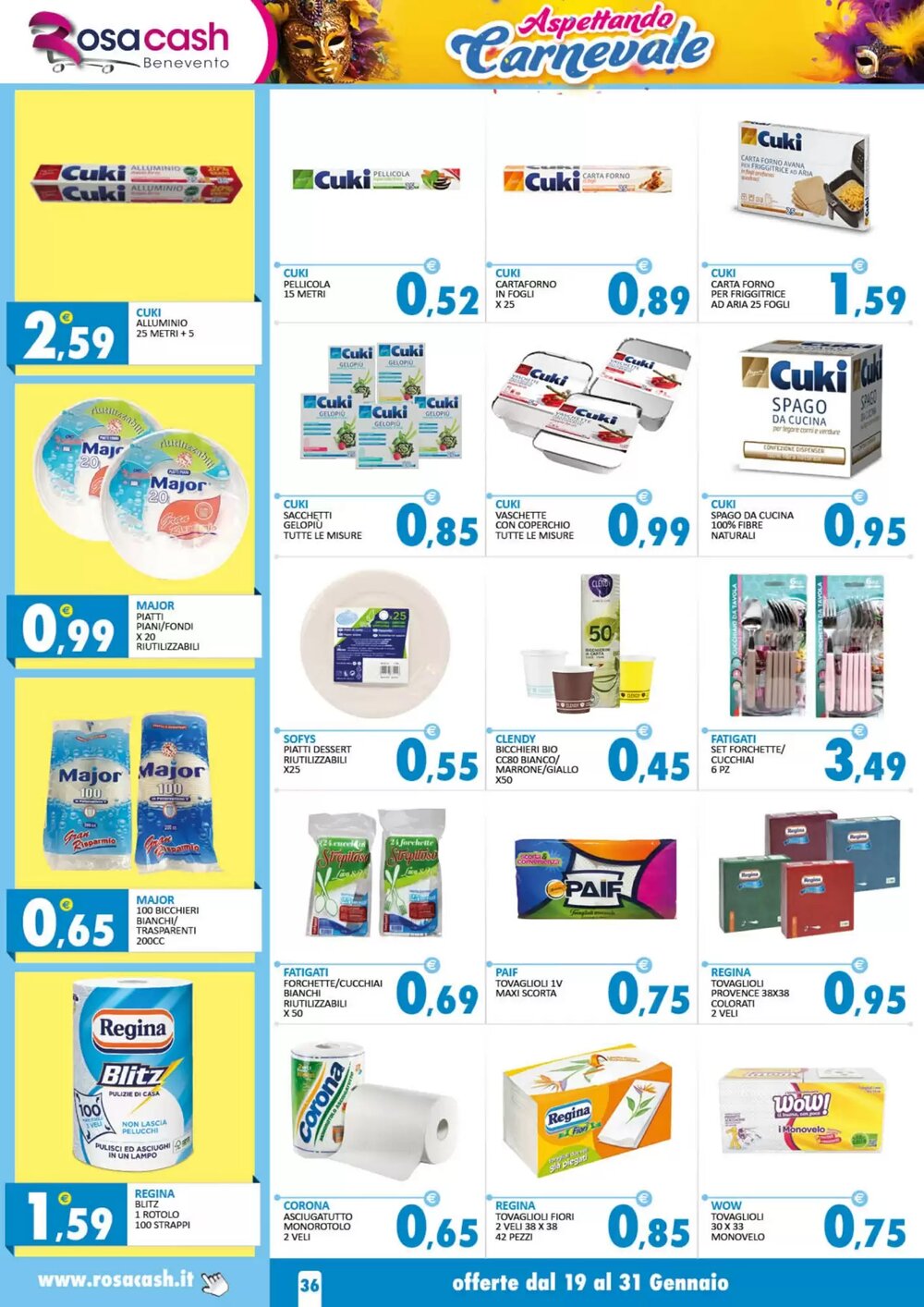 Volantino promozionale Rosa Cash  valide dal 19/01/2026 - Pagina 36.