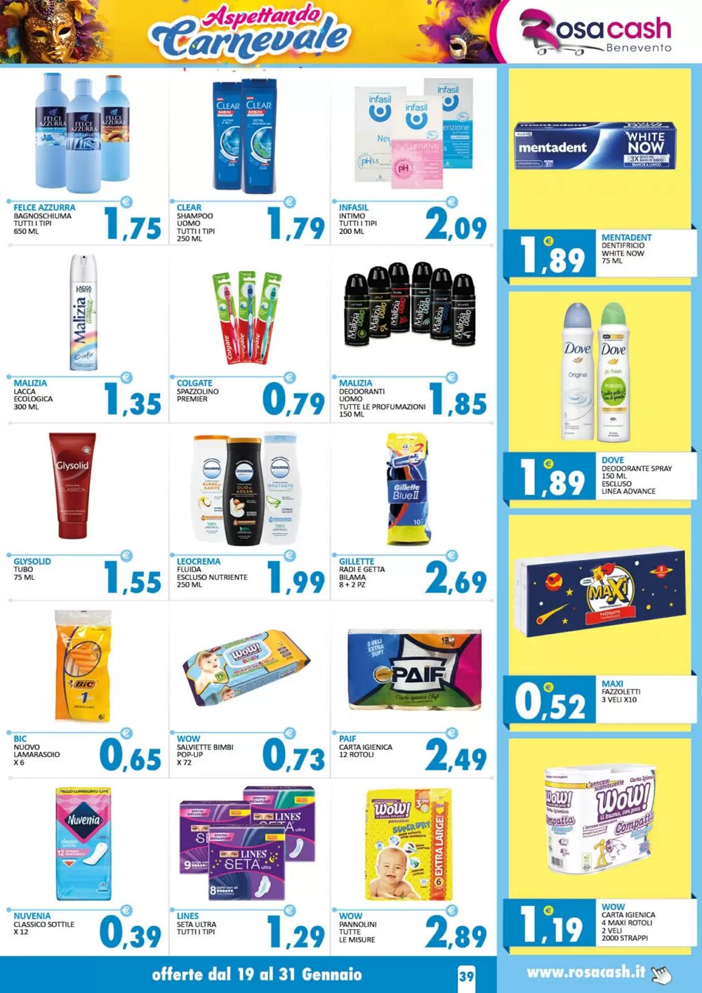 Volantino promozionale Rosa Cash  valide dal 19/01/2026 - Pagina 39.