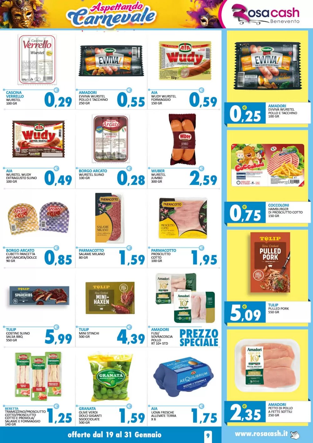 Volantino promozionale Rosa Cash  valide dal 19/01/2026 - Pagina 9.