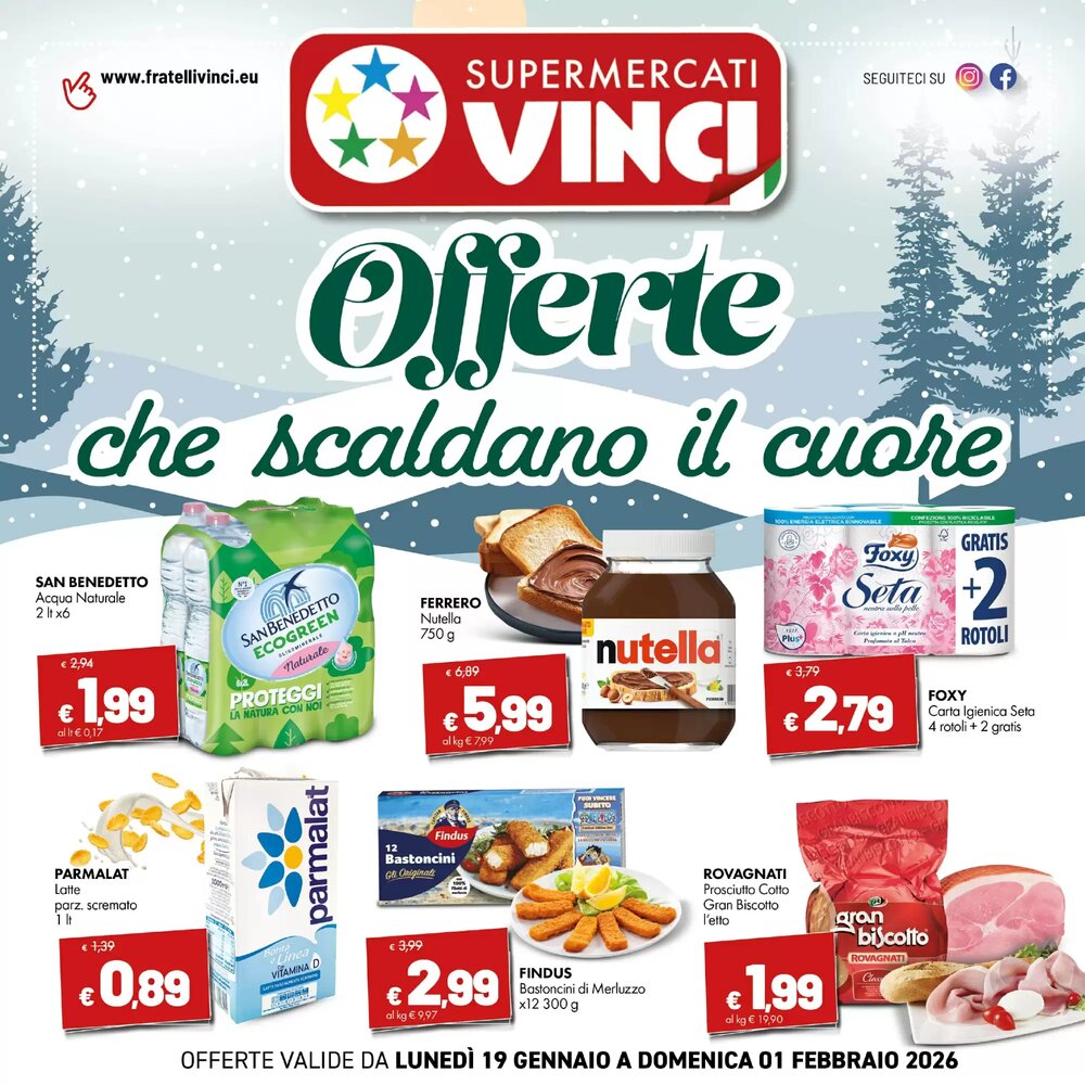 Volantino promozionale Supermercati Vinci  valide dal 19/01/2026 - Pagina 1.