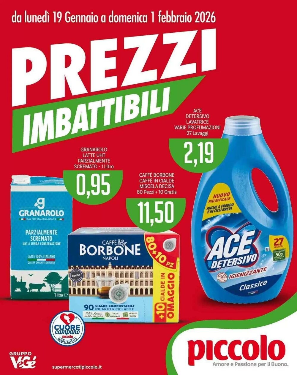 Volantino promozionale Supermercati Piccolo  valide dal 19/01/2026 - Pagina 1.