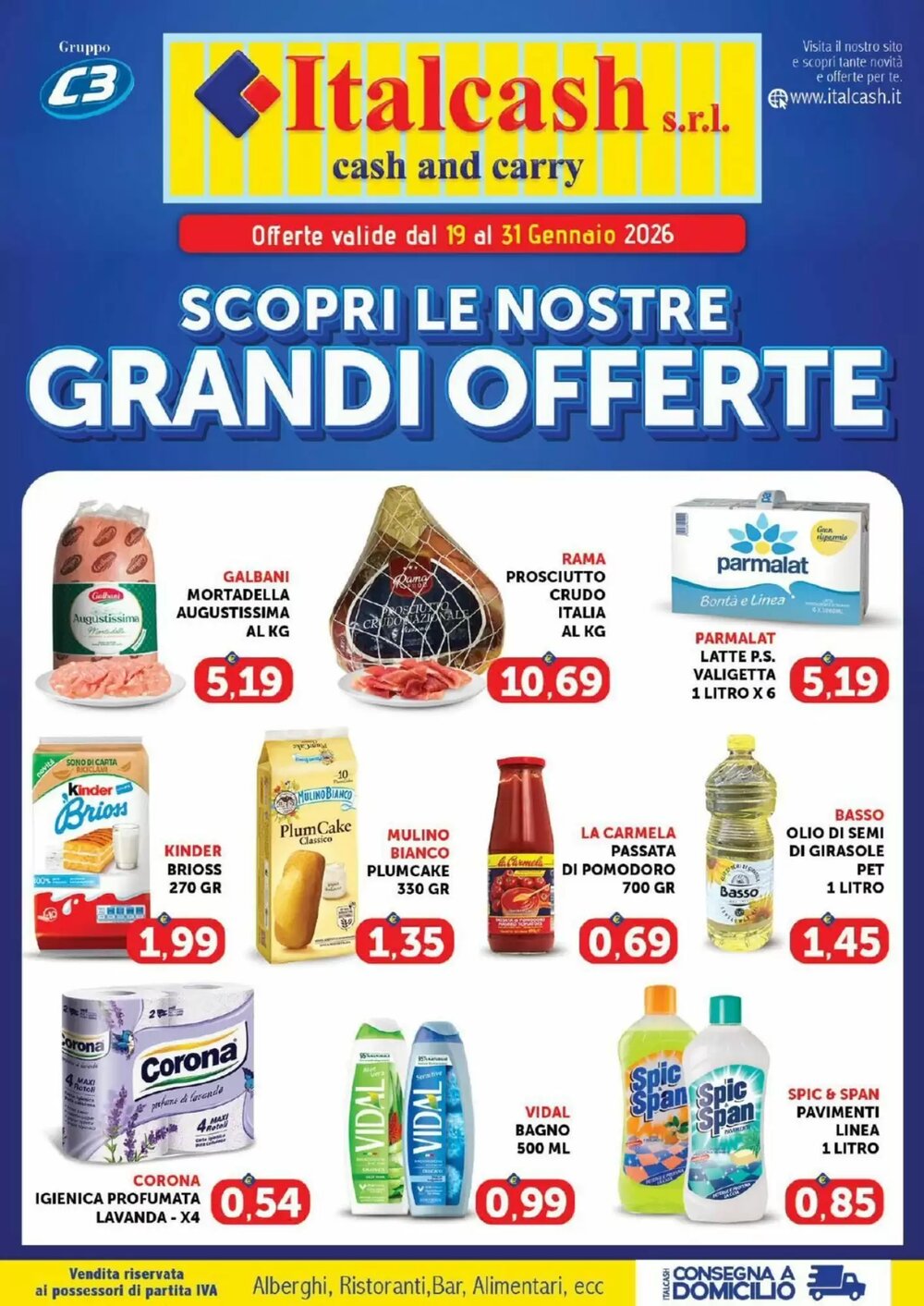 Volantino promozionale Italcash Cash & Carry valide dal 19/01/2026 - Pagina 1.