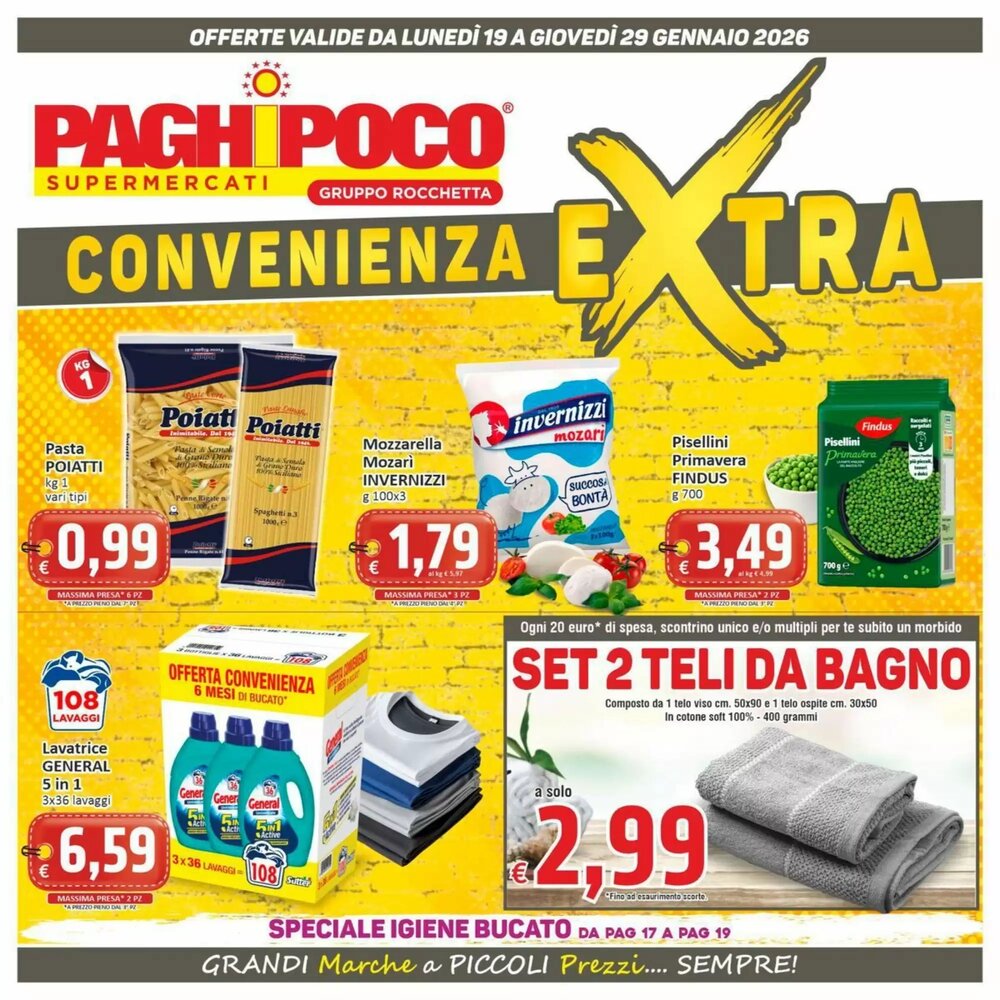 Volantino promozionale Paghi Poco valide dal 19/01/2026 - Pagina 1.