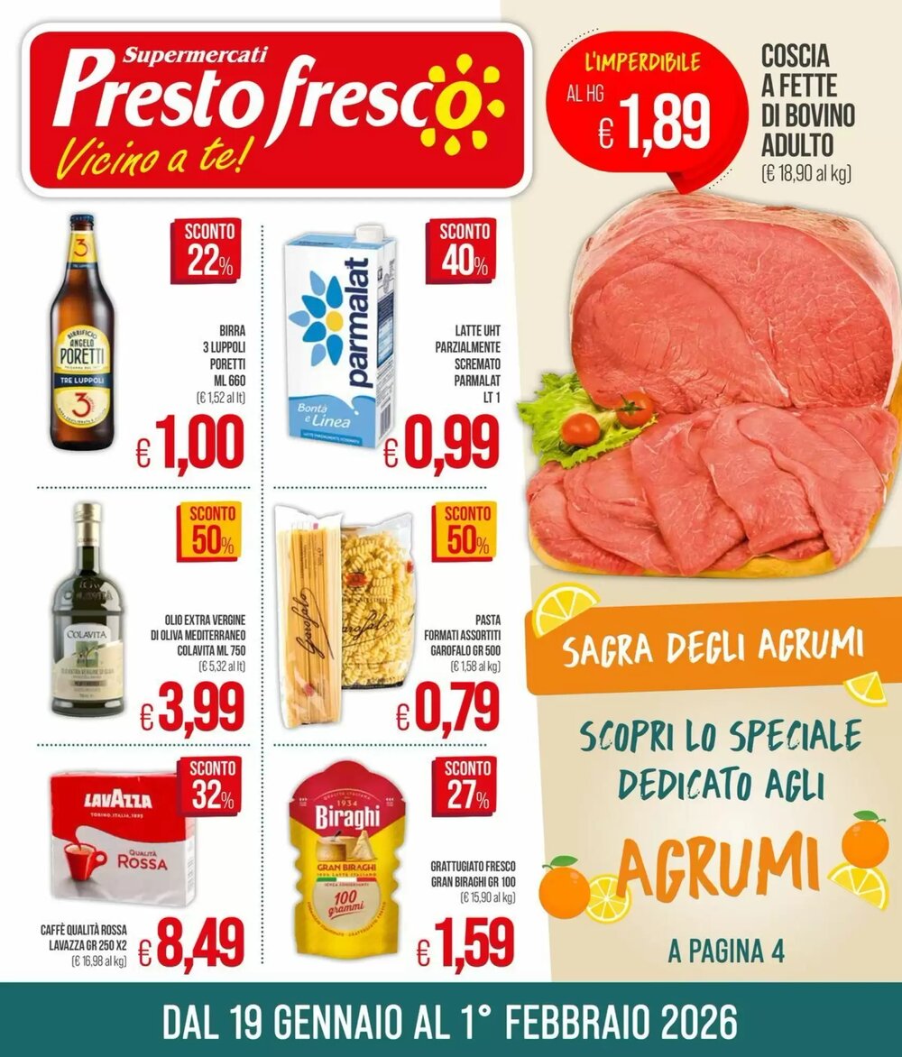 Volantino promozionale PrestoFresco valide dal 19/01/2026 - Pagina 1.