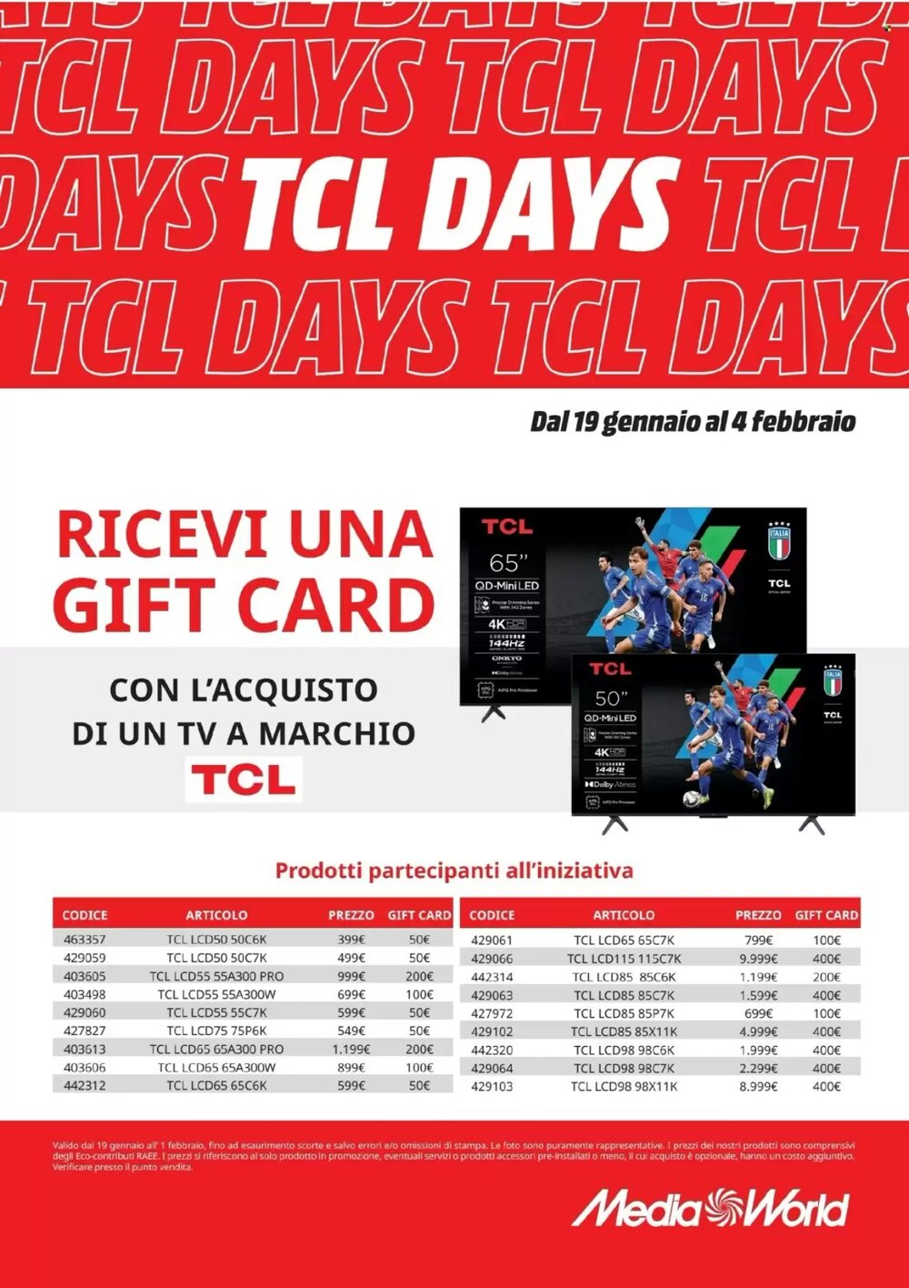 Volantino promozionale MediaWorld  valide dal 19/01/2026 - Pagina 1.