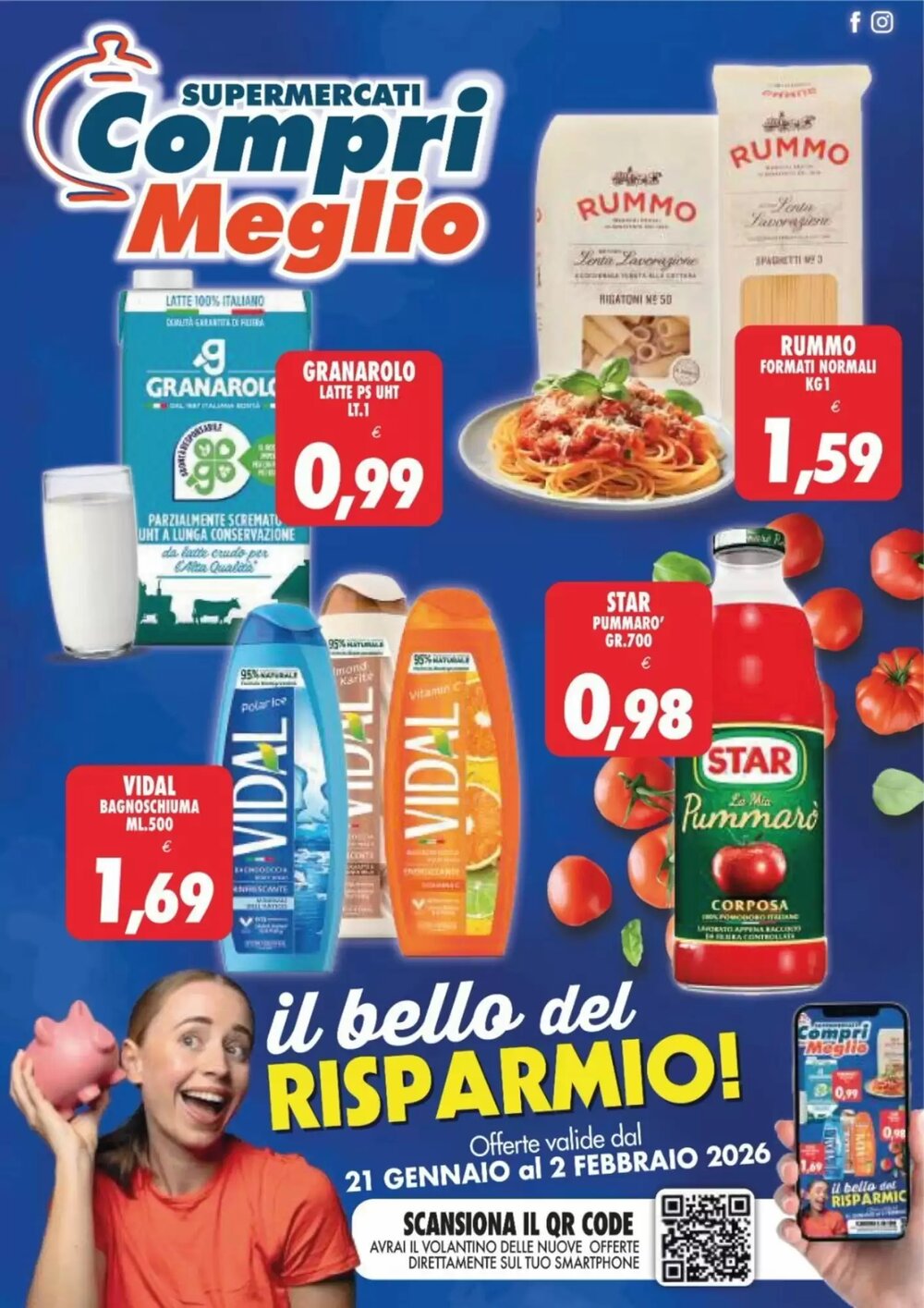 Volantino promozionale Compri Meglio  valide dal 21/01/2026 - Pagina 1.