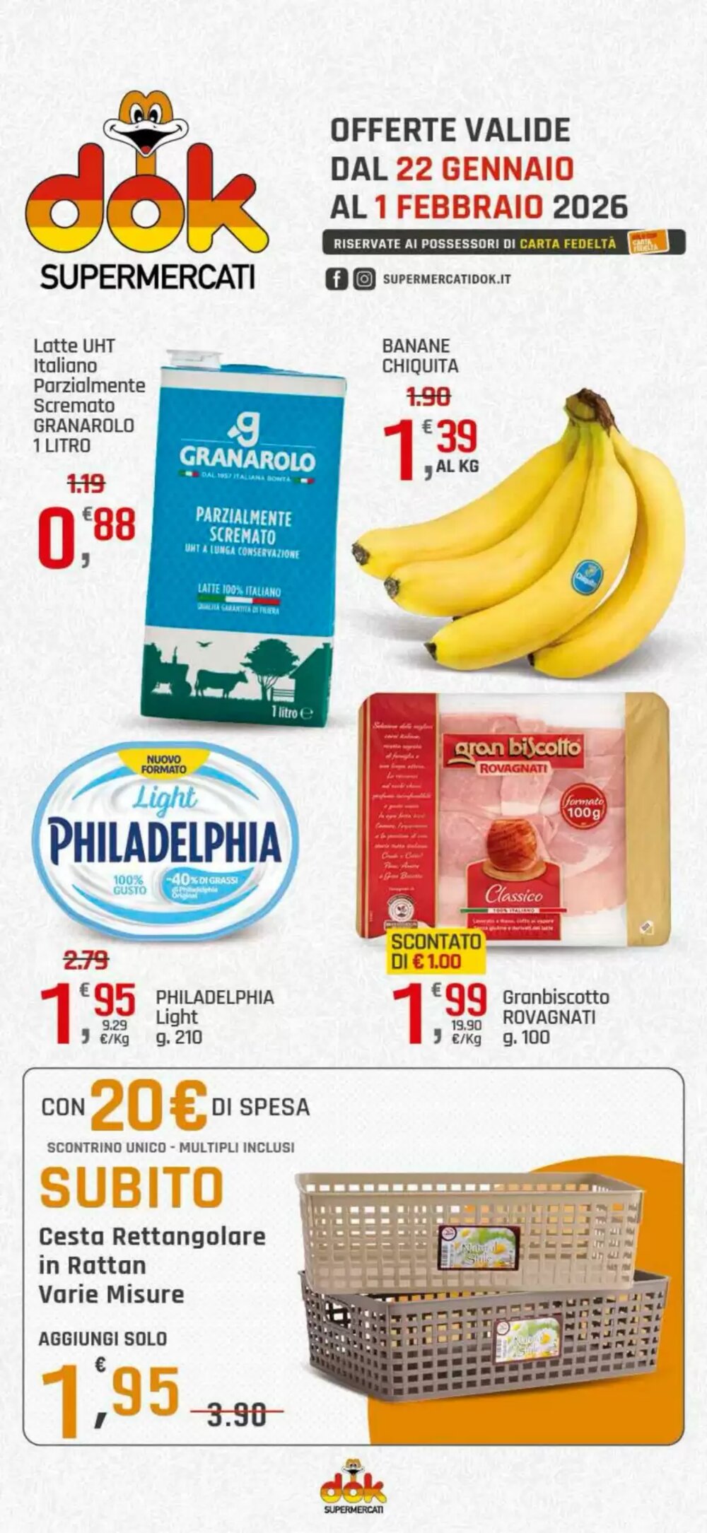 Volantino promozionale Supermercati Dok  valide dal 22/01/2026 - Pagina 1.