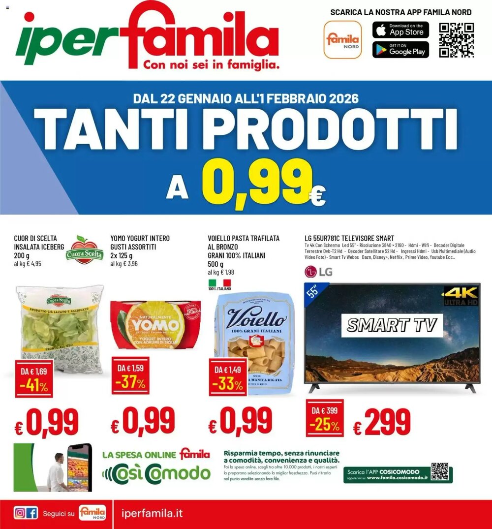 Volantino promozionale IperFamila  valide dal 22/01/2026 - Pagina 1.