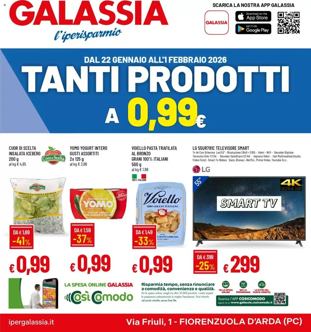 Volantino promozionale Galassia  valide dal 22/01/2026 - Pagina 1.