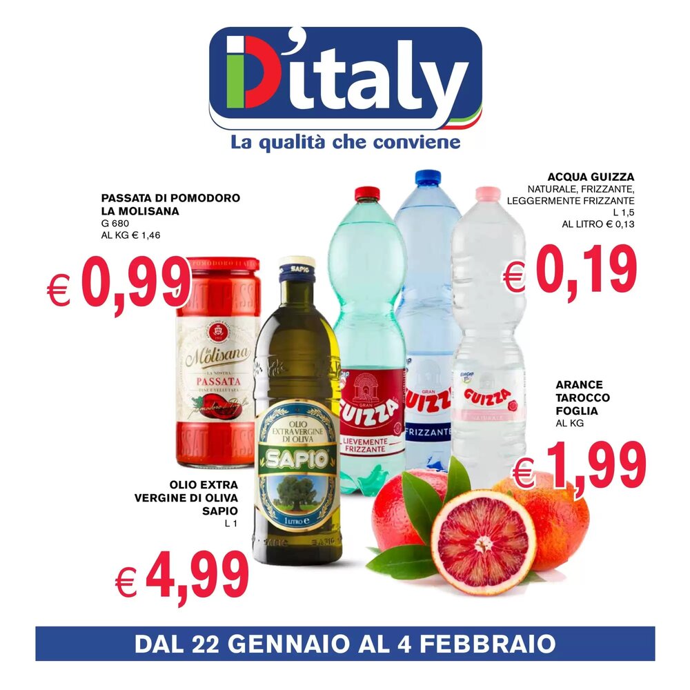Volantino promozionale D'Italy  valide dal 22/01/2026 - Pagina 1.