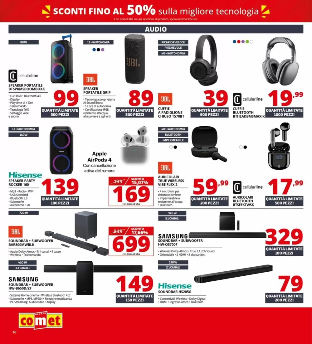 Volantino promozionale Comet  valide dal 22/01/2026 - Pagina 16.