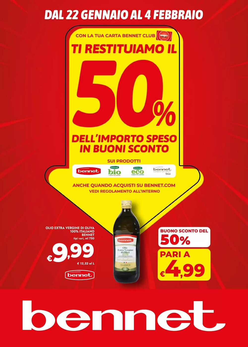 Volantino promozionale Bennet  valide dal 22/01/2026 - Pagina 1.