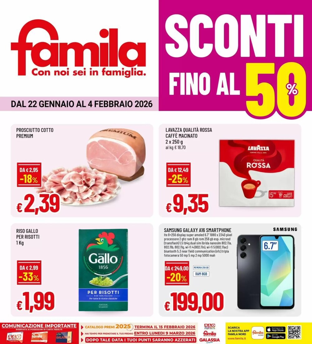 Volantino promozionale Famila  valide dal 22/01/2026 - Pagina 1.