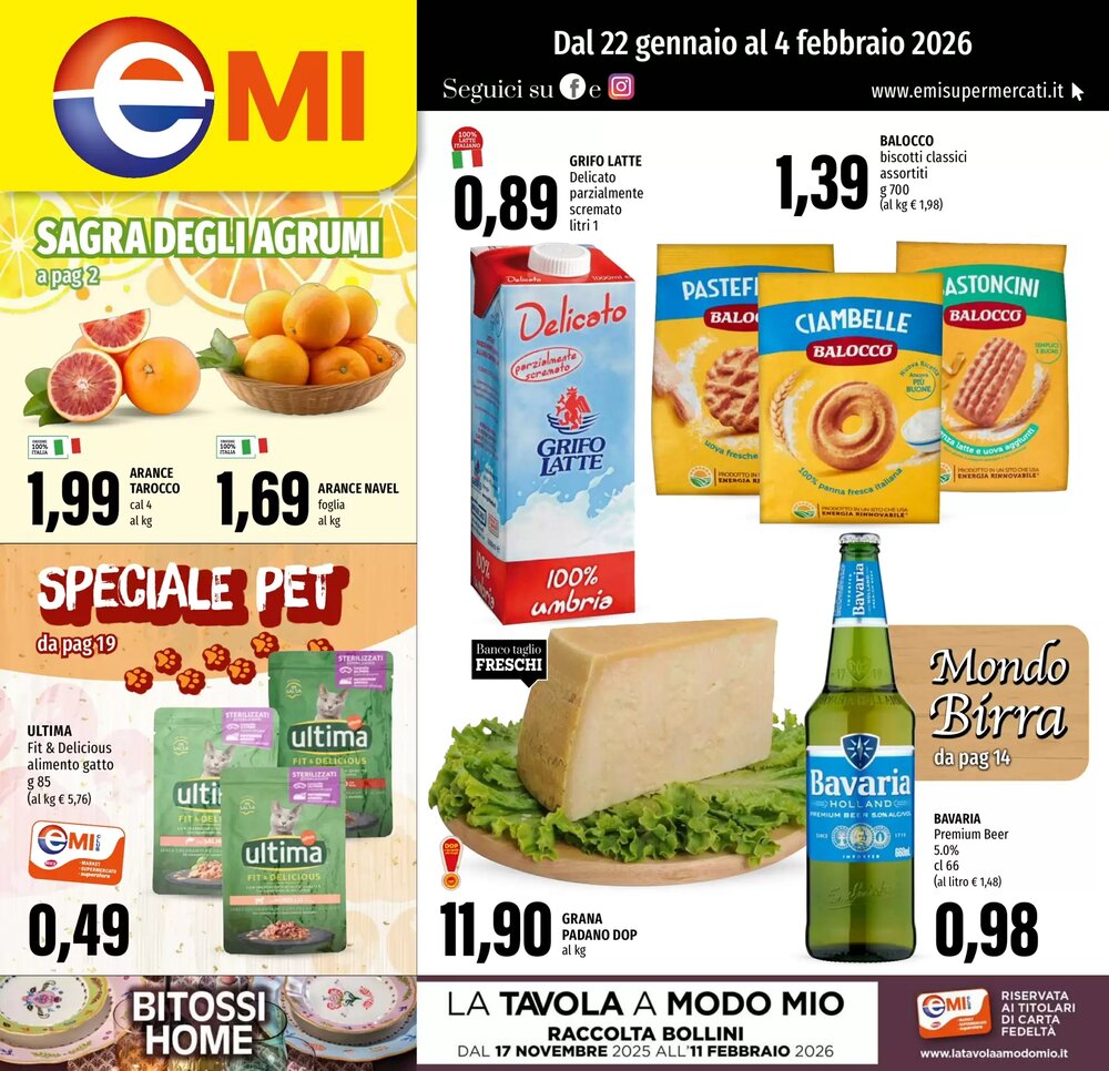 Volantino promozionale Emi Supermercati  valide dal 22/01/2026 - Pagina 1.
