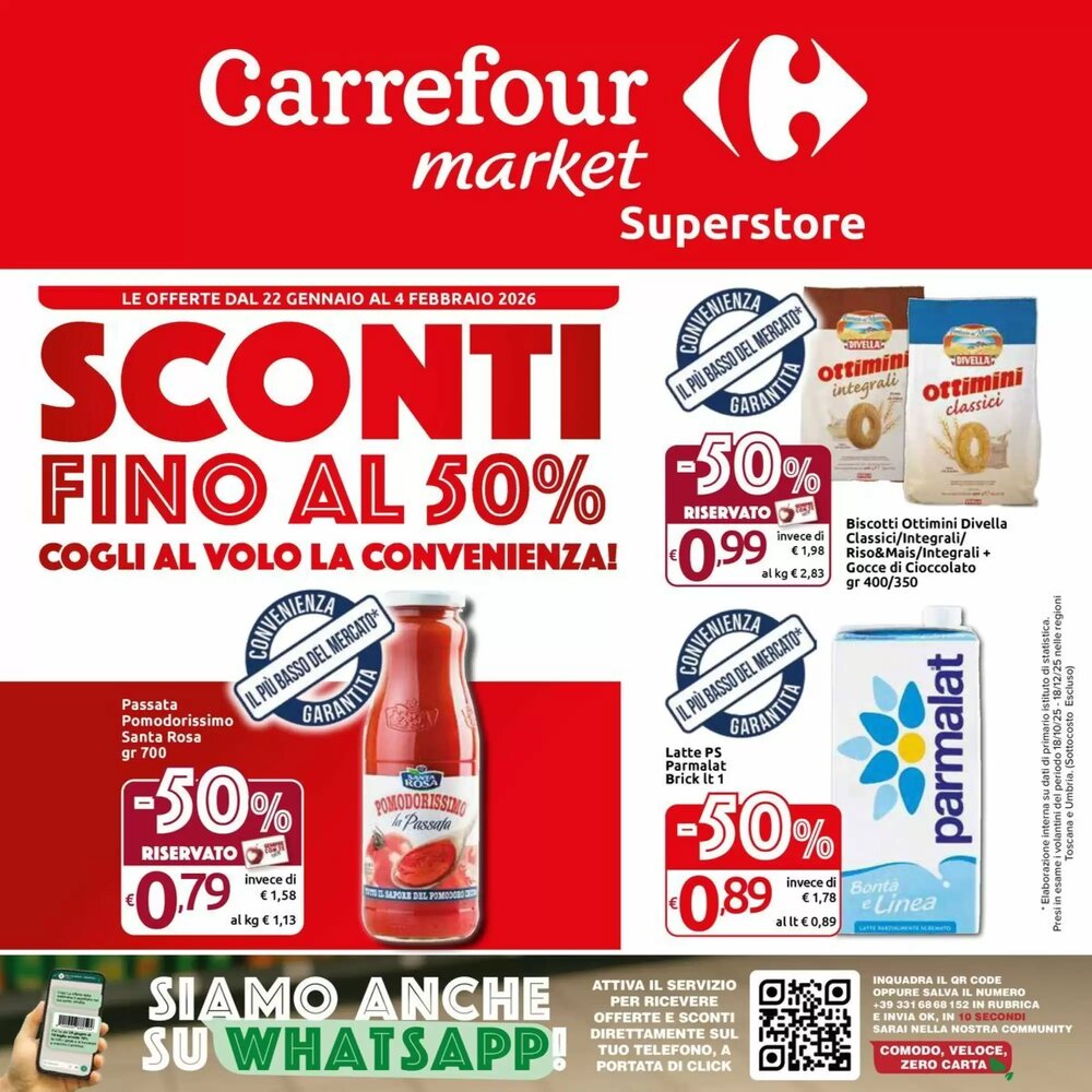 Volantino promozionale Carrefour Market  valide dal 22/01/2026 - Pagina 1.