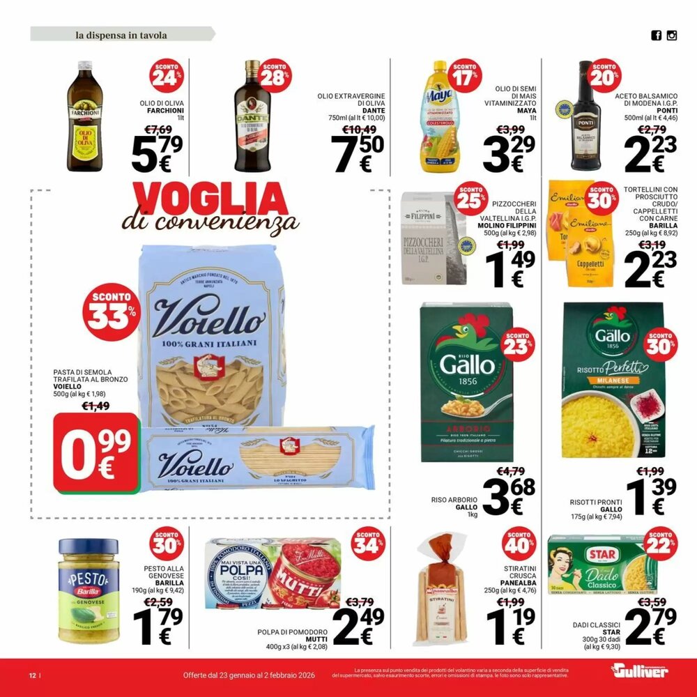 Volantino promozionale Supermercati Gulliver  valide dal 23/01/2026 - Pagina 12.