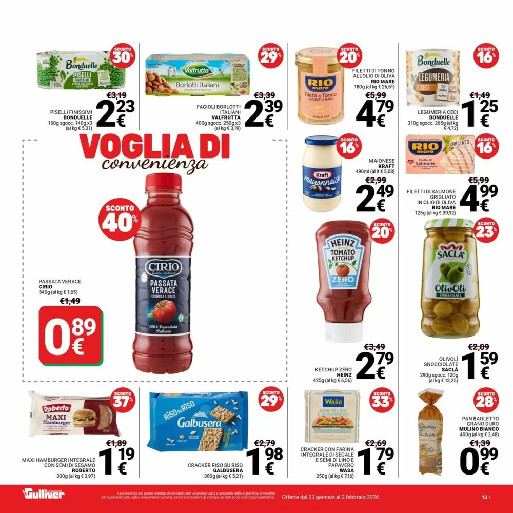 Volantino promozionale Supermercati Gulliver  valide dal 23/01/2026 - Pagina 13.